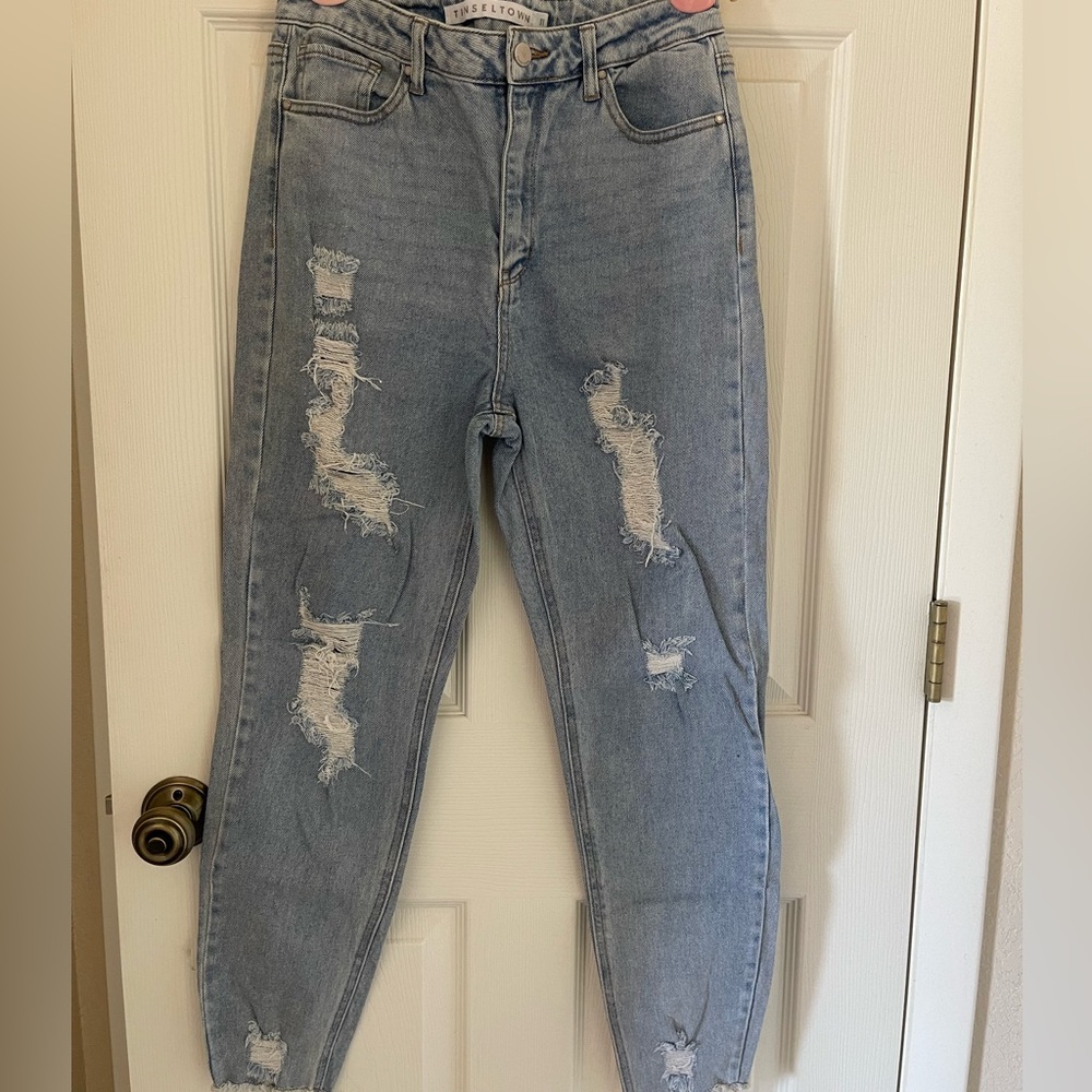Tinseltown Light Blue Distressed Jeans